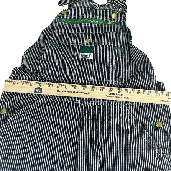 Liberty HICKORY STRIPE BIBS OVERALLS 32X32 BLUE WHITE NWOT - Picture 7 of 8